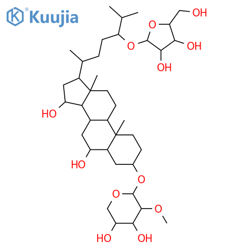 a-L-Arabinofuranoside, (3b,5a,6b,15a,24S)-6,15-dihydroxy-3-[(2-O-methyl-b-D-xylopyranosyl)oxy]cholestan-24-yl(9CI) structure