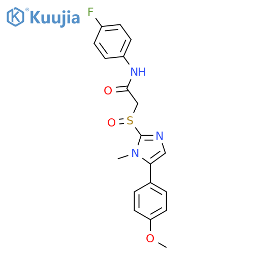 N-(4-fluorophenyl)-2-{[5-(4-methoxyphenyl)-1-methyl-1H-imidazol-2-yl]sulfinyl}acetamide structure