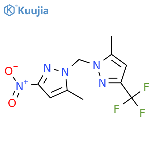 5-methyl-1-{5-methyl-3-(trifluoromethyl)-1H-pyrazol-1-ylmethyl}-3-nitro-1H-pyrazole structure