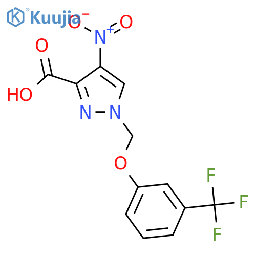 4-nitro-1-{3-(trifluoromethyl)phenoxymethyl}-1H-pyrazole-3-carboxylic acid structure