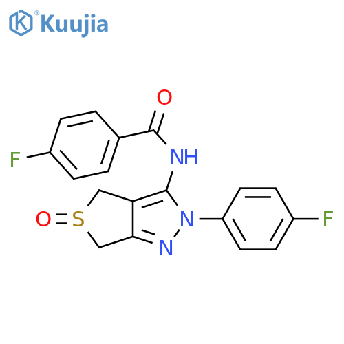 4-fluoro-N-[2-(4-fluorophenyl)-5-oxo-2H,4H,6H-5lambda4-thieno[3,4-c]pyrazol-3-yl]benzamide structure