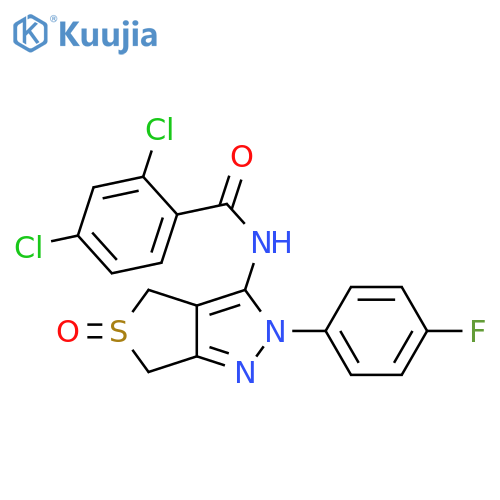 2,4-dichloro-N-[2-(4-fluorophenyl)-5-oxo-2H,4H,6H-5lambda4-thieno[3,4-c]pyrazol-3-yl]benzamide structure