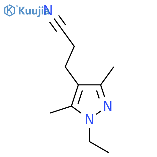 3-(1-ethyl-3,5-dimethyl-1H-pyrazol-4-yl)propanenitrile structure