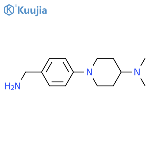 1-(4-(Aminomethyl)phenyl)-N,N-dimethylpiperidin-4-amine structure