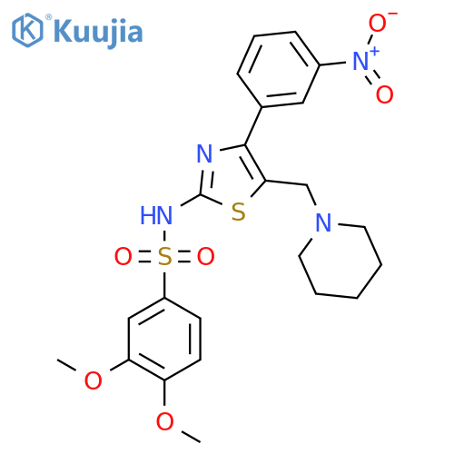 3,4-Dimethoxy-N-4-(3-nitrophenyl)-5-(1-piperidinylmethyl)-2-thiazolyl-benzenesulfonamide structure
