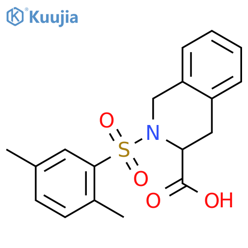 <br>2-[(2,5-dimethylphenyl)sulfonyl]-1,2,3,4-tetrahydroisoquinoline-3-carboxyli c acid structure