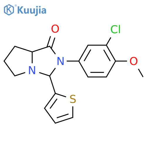 2-(3-chloro-4-methoxyphenyl)-3-(thiophen-2-yl)-hexahydro-1H-pyrrolo[1,2-c]imidazol-1-one structure