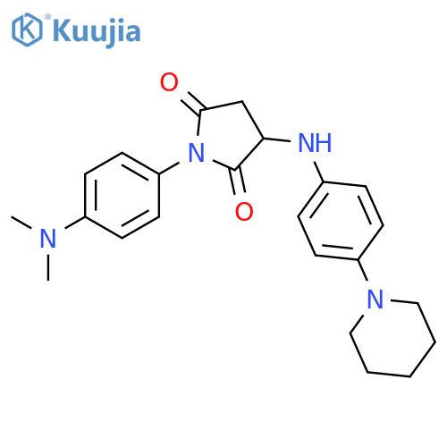 1-[4-(dimethylamino)phenyl]-3-{[4-(piperidin-1-yl)phenyl]amino}pyrrolidine-2,5-dione structure