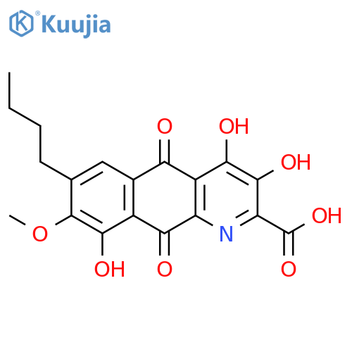 Benzo[g]quinoline-2-carboxylicacid, 7-butyl-5,10-dihydro-3,4,9-trihydroxy-8-methoxy-5,10-dioxo- structure