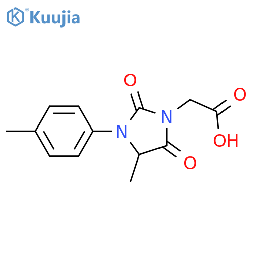 2-4-methyl-3-(4-methylphenyl)-2,5-dioxoimidazolidin-1-ylacetic acid structure