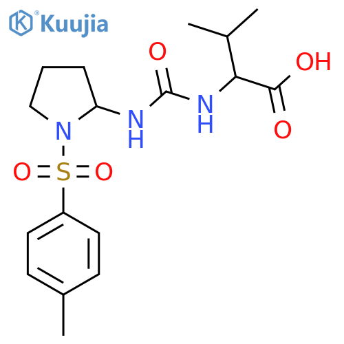 3-Methyl-2-({[1-(4-methylbenzenesulfonyl)pyrrolidin-2-YL]carbamoyl}amino)butanoic acid structure
