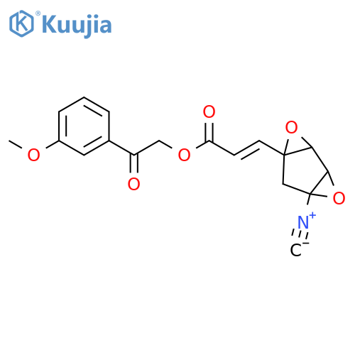 2-Propenoic acid, 3-(6-isocyano-3,7-dioxatricyclo[4.1.0.02,4]hept-4-yl)-, 2-(3-methoxyphenyl)-2-oxoethyl ester structure