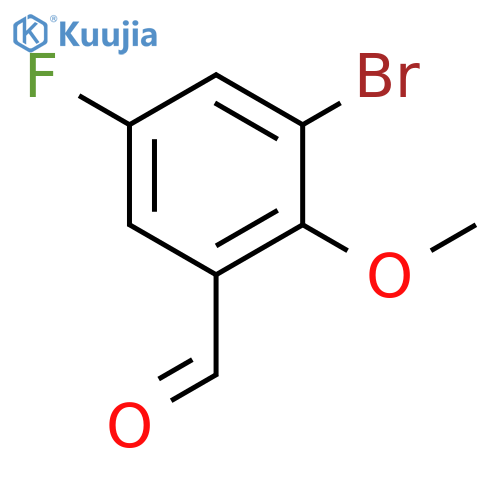 3-Bromo-5-fluoro-2-methoxybenzaldehyde structure