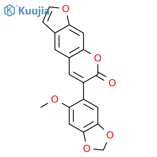 7H-Furo[3,2-g][1]benzopyran-7-one,6-(6-methoxy-1,3-benzodioxol-5-yl)- structure
