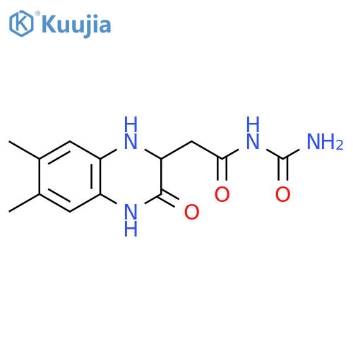 [2-(6,7-dimethyl-3-oxo-1,2,3,4-tetrahydroquinoxalin-2-yl)acetyl]urea structure
