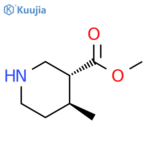 trans-4-Methyl-piperidine-3-carboxylic acid methyl ester structure
