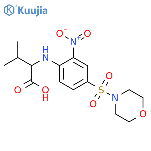 3-methyl-2-{[4-(morpholine-4-sulfonyl)-2-nitrophenyl]amino}butanoic acid structure