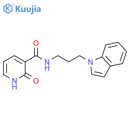 N-[3-(1H-indol-1-yl)propyl]-2-oxo-1,2-dihydropyridine-3-carboxamide structure