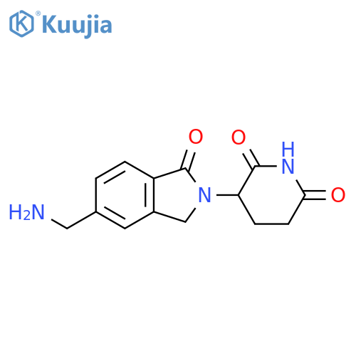 3-5-(aminomethyl)-1-oxo-2,3-dihydro-1H-isoindol-2-ylpiperidine-2,6-dione structure
