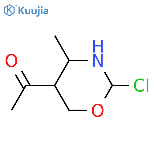 5-Acetyl-2-chlorotetrahydro-4-methyl-2H-1,3-oxazine; (2R*,4S*,5R*)-form structure