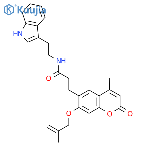 N-2-(1H-Indol-3-yl)ethyl-4-methyl-7-(2-methyl-2-propen-1-yl)oxy-2-oxo-2H-1-benzopyran-6-propanamide structure