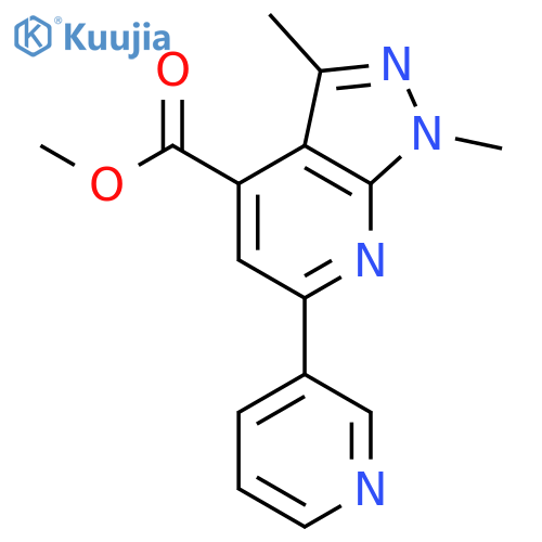 methyl 1,3-dimethyl-6-(pyridin-3-yl)-1H-pyrazolo[3,4-b]pyridine-4-carboxyla te structure