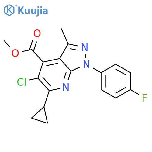 methyl 5-chloro-6-cyclopropyl-1-(4-fluorophenyl)-3-methyl-1H-pyrazolo[3,4-b ]pyridine-4-carboxylate structure
