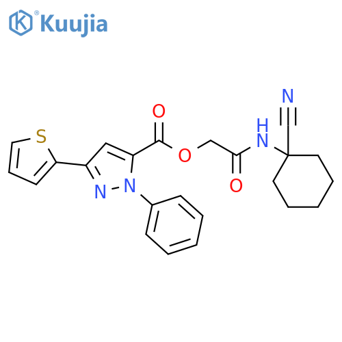 2-[(1-Cyanocyclohexyl)amino]-2-oxoethyl 1-phenyl-3-(2-thienyl)-1H-pyrazole-5-carboxylate structure