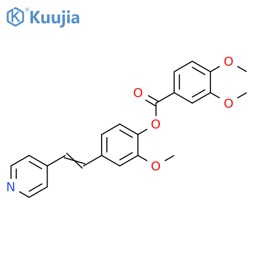 2-methoxy-4-[(E)-2-(pyridin-4-yl)ethenyl]phenyl 3,4-dimethoxybenzoate structure