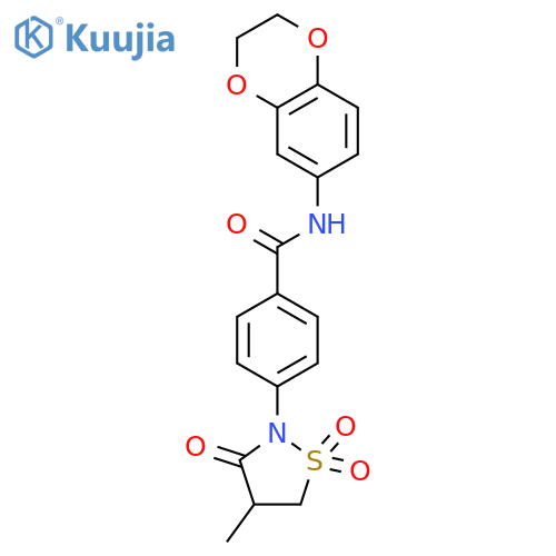 N-(2,3-Dihydro-1,4-benzodioxin-6-yl)-4-(4-methyl-1,1-dioxido-3-oxo-2-isothiazolidinyl)benzamide structure