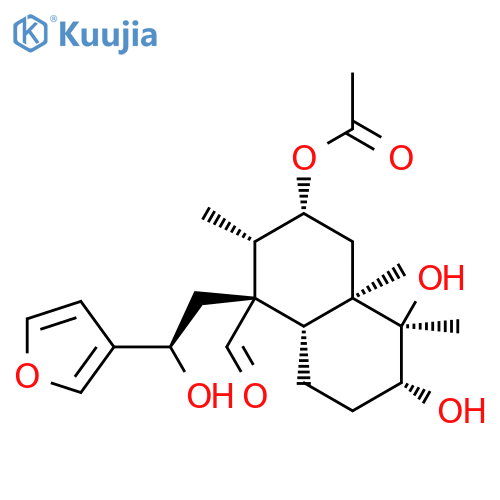1-Naphthalenecarboxaldehyde,3-(acetyloxy)-1-[(2R)-2-(3-furanyl)-2-hydroxyethyl]decahydro-5,6-dihydroxy-2,4a,5-trimethyl-,(1S,2S,3R,4aR,5R,6R,8aS)- structure