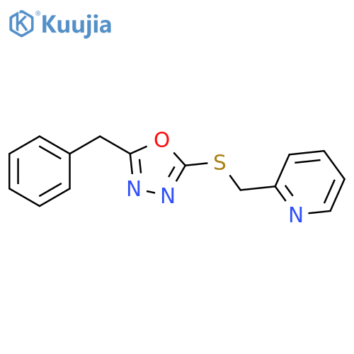 2-{[(5-benzyl-1,3,4-oxadiazol-2-yl)sulfanyl]methyl}pyridine structure