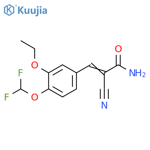2-cyano-3-4-(difluoromethoxy)-3-ethoxyphenylprop-2-enamide structure