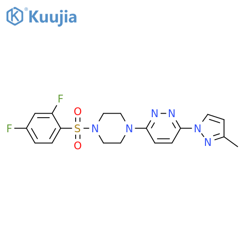 3-[4-(2,4-difluorobenzenesulfonyl)piperazin-1-yl]-6-(3-methyl-1H-pyrazol-1-yl)pyridazine structure