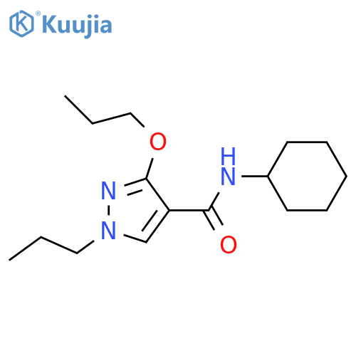 N-cyclohexyl-3-propoxy-1-propyl-1H-pyrazole-4-carboxamide structure
