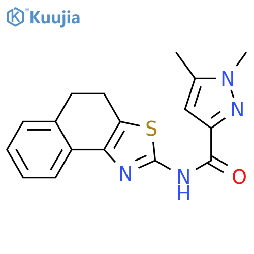 1,5-dimethyl-N-{4H,5H-naphtho[1,2-d][1,3]thiazol-2-yl}-1H-pyrazole-3-carboxamide structure