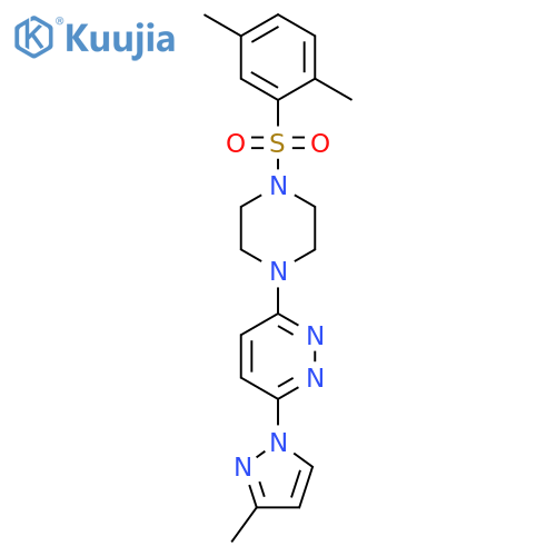 3-[4-(2,5-dimethylbenzenesulfonyl)piperazin-1-yl]-6-(3-methyl-1H-pyrazol-1-yl)pyridazine structure