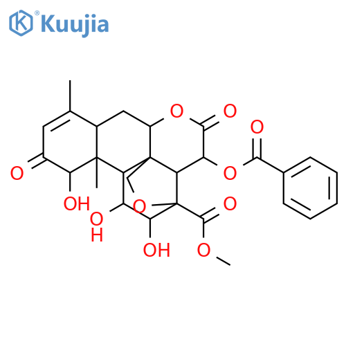 Picras-3-en-21-oicacid, 15-(benzoyloxy)-13,20-epoxy-1,11,12-trihydroxy-2,16-dioxo-, methyl ester,(1b,11b,12a,15b)- structure