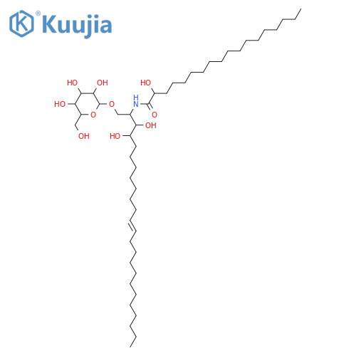 2-Amino-12-tetracosene-1,3,4-triol; (2ξ,3ξ,4ξ,12E)-form, N-(2ξ-Hydroxyoctadecanoyl), 1-O-β-D-glucopyranoside structure