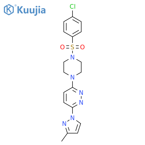 3-[4-(4-chlorobenzenesulfonyl)piperazin-1-yl]-6-(3-methyl-1H-pyrazol-1-yl)pyridazine structure