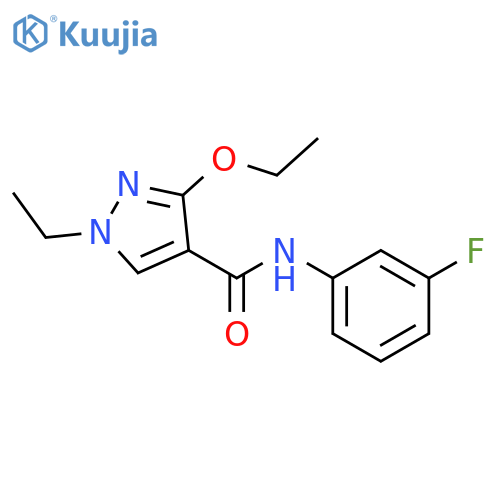 3-ethoxy-1-ethyl-N-(3-fluorophenyl)-1H-pyrazole-4-carboxamide structure