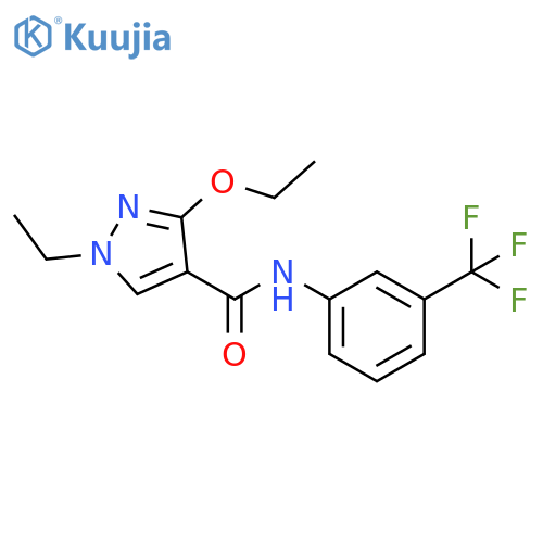 3-ethoxy-1-ethyl-N-[3-(trifluoromethyl)phenyl]-1H-pyrazole-4-carboxamide structure