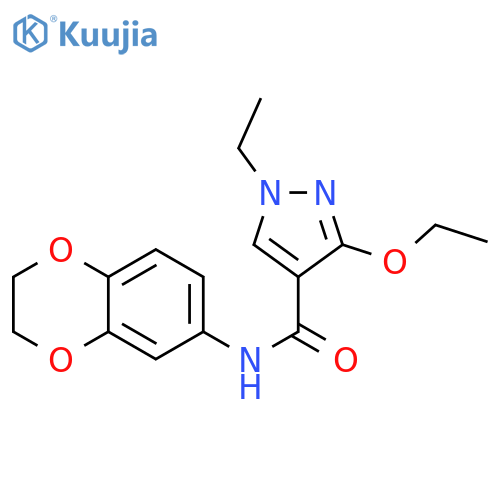 N-(2,3-dihydro-1,4-benzodioxin-6-yl)-3-ethoxy-1-ethyl-1H-pyrazole-4-carboxamide structure