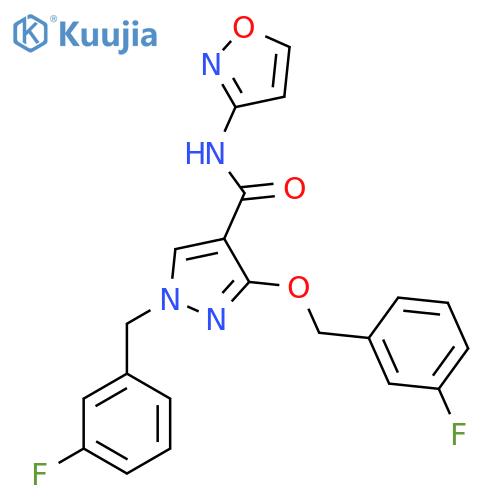 3-[(3-fluorophenyl)methoxy]-1-[(3-fluorophenyl)methyl]-N-(1,2-oxazol-3-yl)-1H-pyrazole-4-carboxamide structure