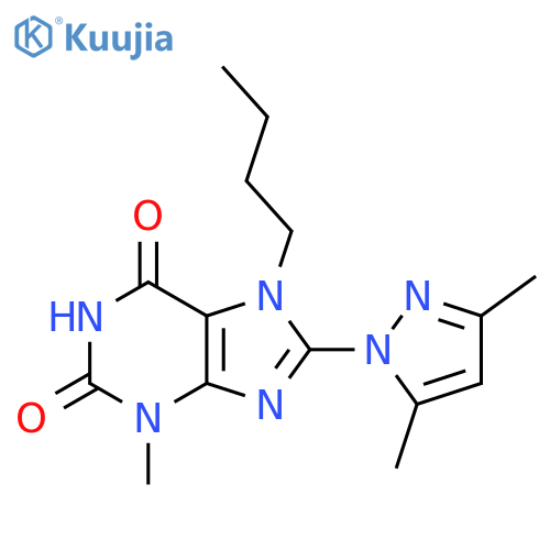 8-(3,5-Dimethylpyrazolyl)-7-butyl-3-methyl-1,3,7-trihydropurine-2,6-dione structure