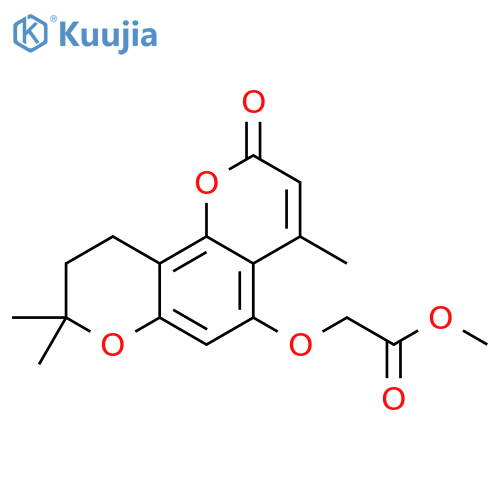 methyl 2-((4,8,8-trimethyl-2-oxo-2,8,9,10-tetrahydropyrano[2,3-f]chromen-5-yl)oxy)acetate structure