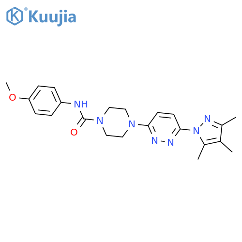 N-(4-methoxyphenyl)-4-[6-(3,4,5-trimethyl-1H-pyrazol-1-yl)pyridazin-3-yl]piperazine-1-carboxamide structure