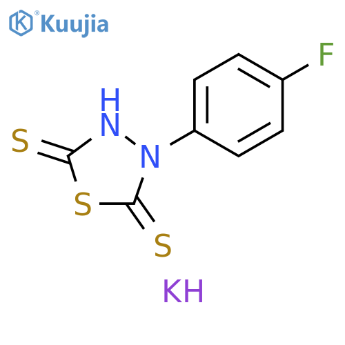 potassium 4-(4-fluorophenyl)-5-sulfanylidene-4,5-dihydro-1,3,4-thiadiazol-2-ylsulfanide structure