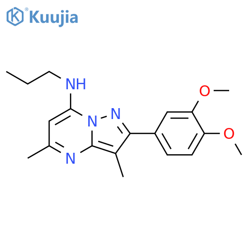 2-(3,4-dimethoxyphenyl)-3,5-dimethyl-N-propylpyrazolo[1,5-a]pyrimidin-7-amine structure