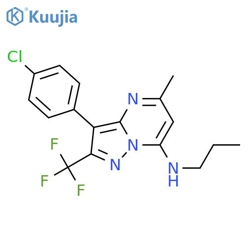 3-(4-chlorophenyl)-5-methyl-N-propyl-2-(trifluoromethyl)pyrazolo[1,5-a]pyrimidin-7-amine structure